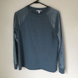 Blue Velvet Sleeve Sweater